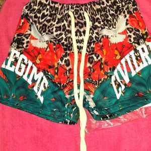 Civil regime leopard mesh shorts NWT. Sz M